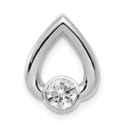 14k White Gold Holds 4.4mm Stone Teardrop Chain Slide Mounting