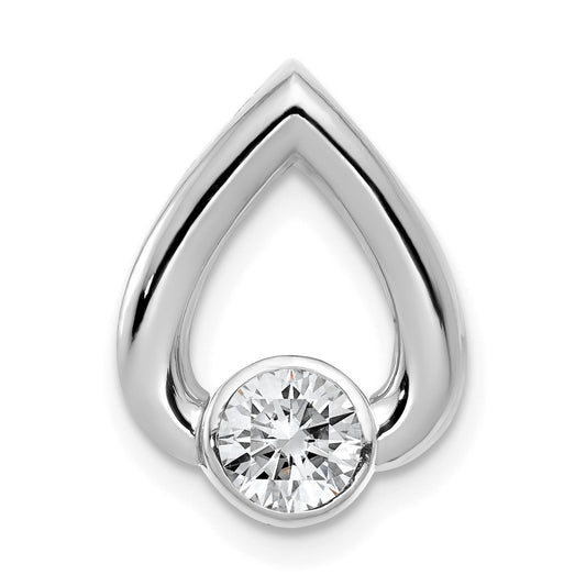 14k White Gold Holds 4.4mm Stone Teardrop Chain Slide Mounting
