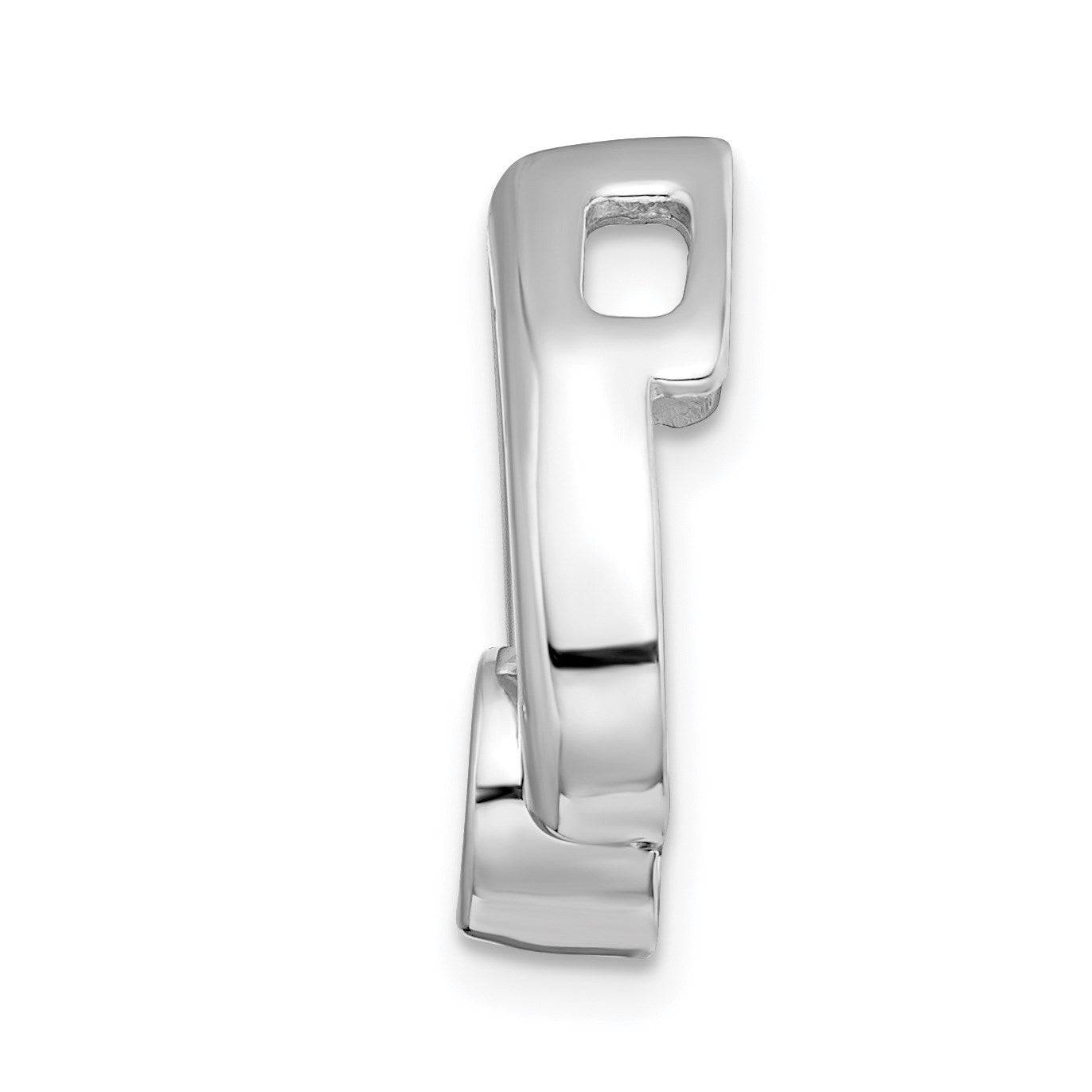 14k White Gold Holds 5mm Stone Teardrop Chain Slide Mounting