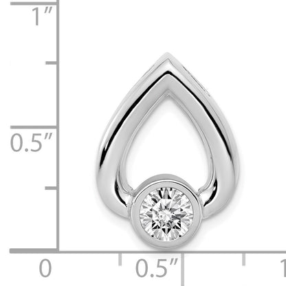 14k White Gold Holds 5mm Stone Teardrop Chain Slide Mounting