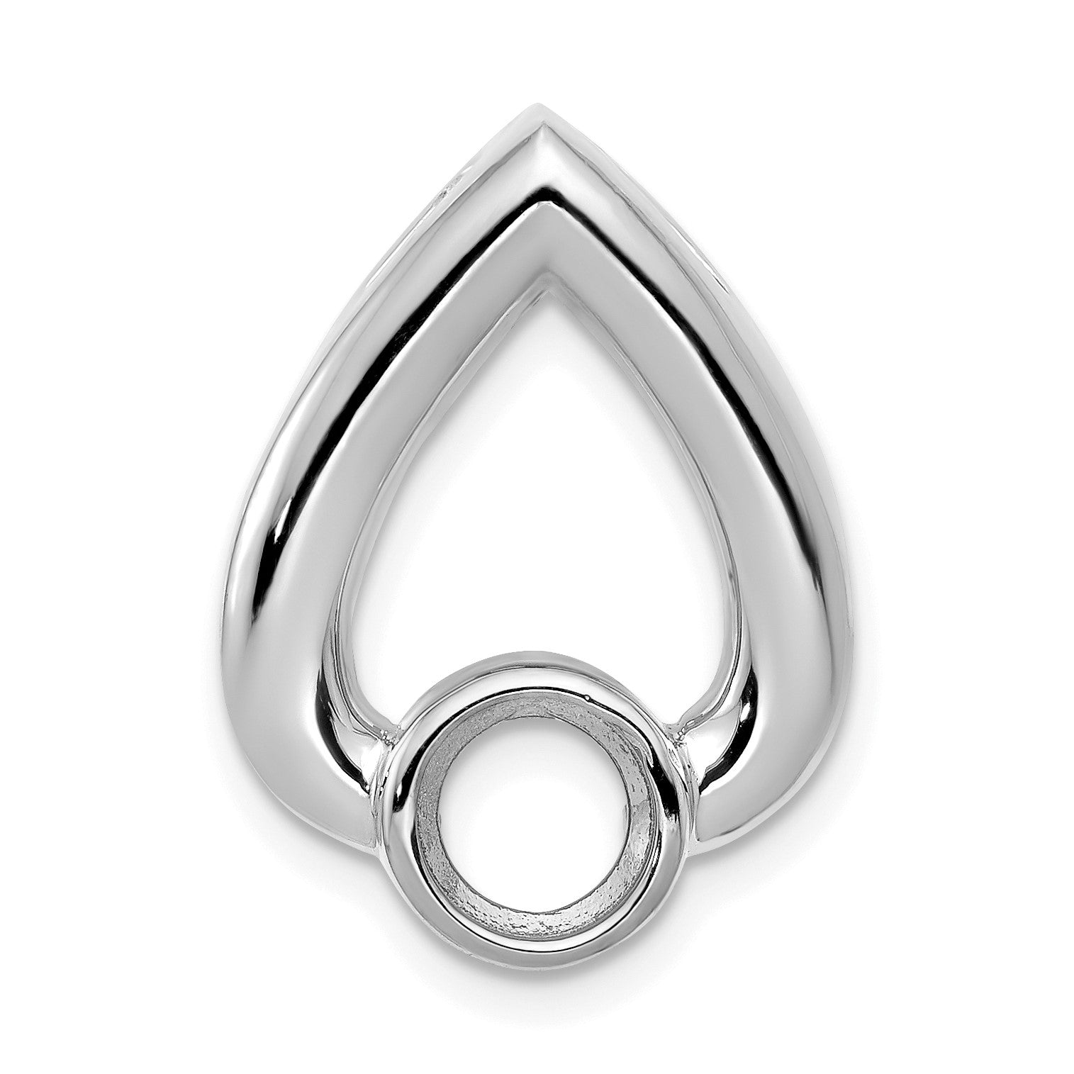 14k White Gold Holds 5.8mm Stone Teardrop Chain Slide Mounting