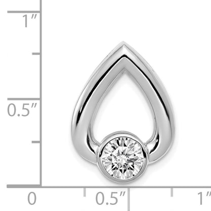 14k White Gold Holds 5.8mm Stone Teardrop Chain Slide Mounting