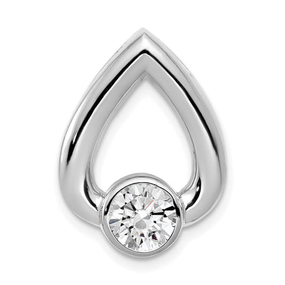14k White Gold Holds 5.8mm Stone Teardrop Chain Slide Mounting