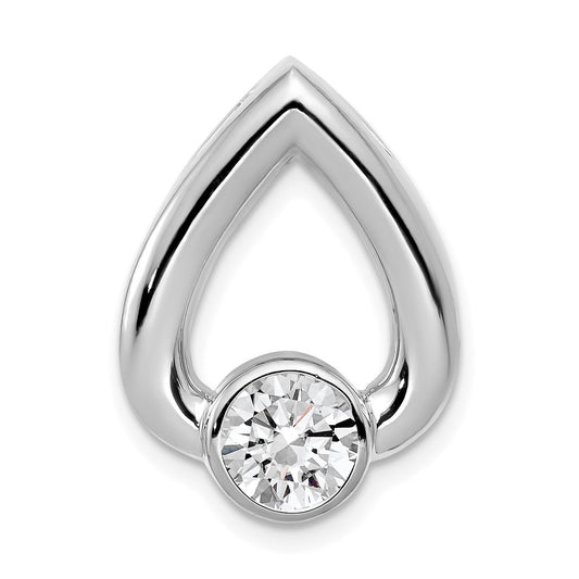 14k White Gold Holds 5.8mm Stone Teardrop Chain Slide Mounting