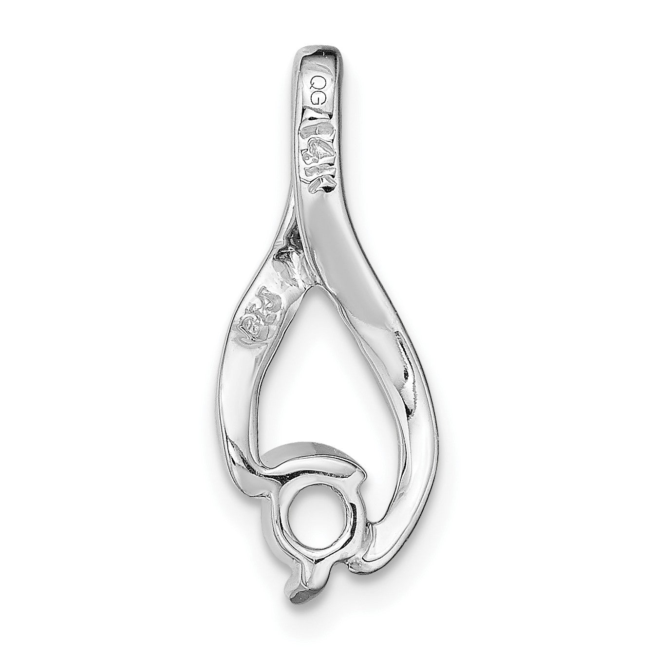 14k White Gold Holds 4mm Stone Fancy Slide Mounting Fits up to 2mm Regular/5mm Fancy or Reversible Omega