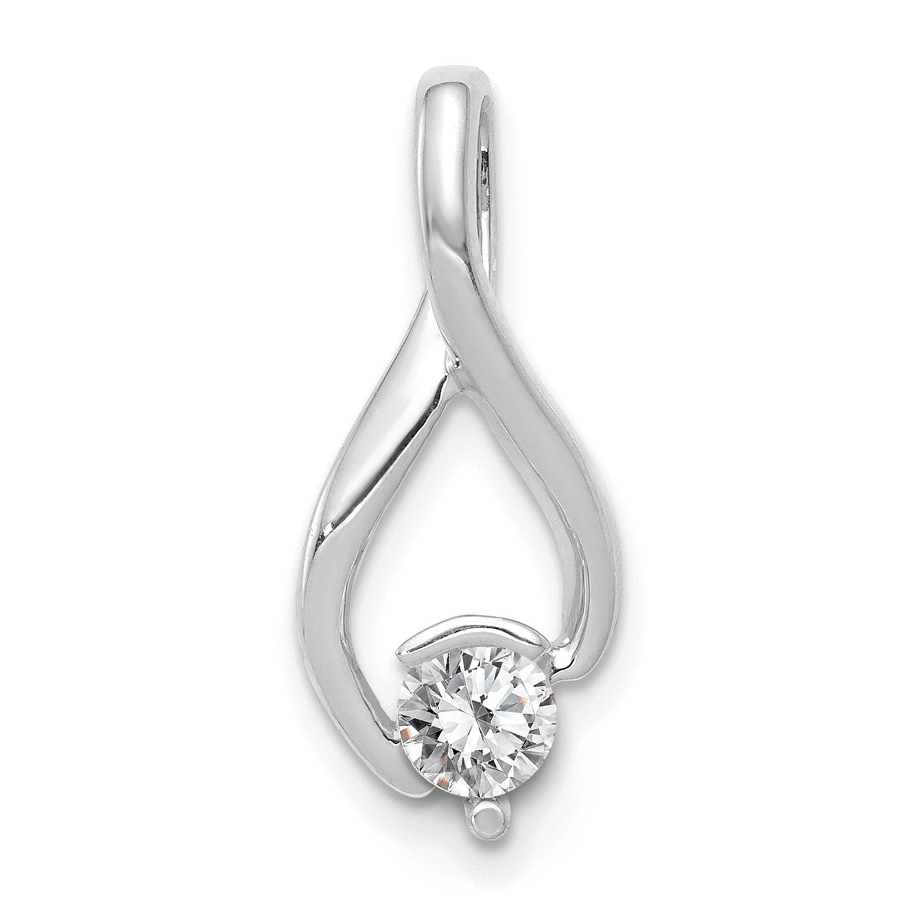 14k White Gold Holds 4mm Stone Fancy Slide Mounting Fits up to 2mm Regular/5mm Fancy or Reversible Omega