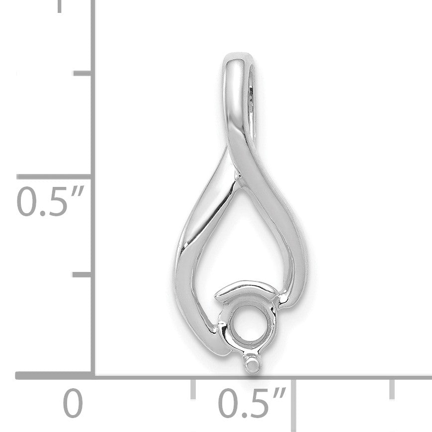 14k White Gold Holds 4mm Stone Fancy Slide Mounting Fits up to 2mm Regular/5mm Fancy or Reversible Omega