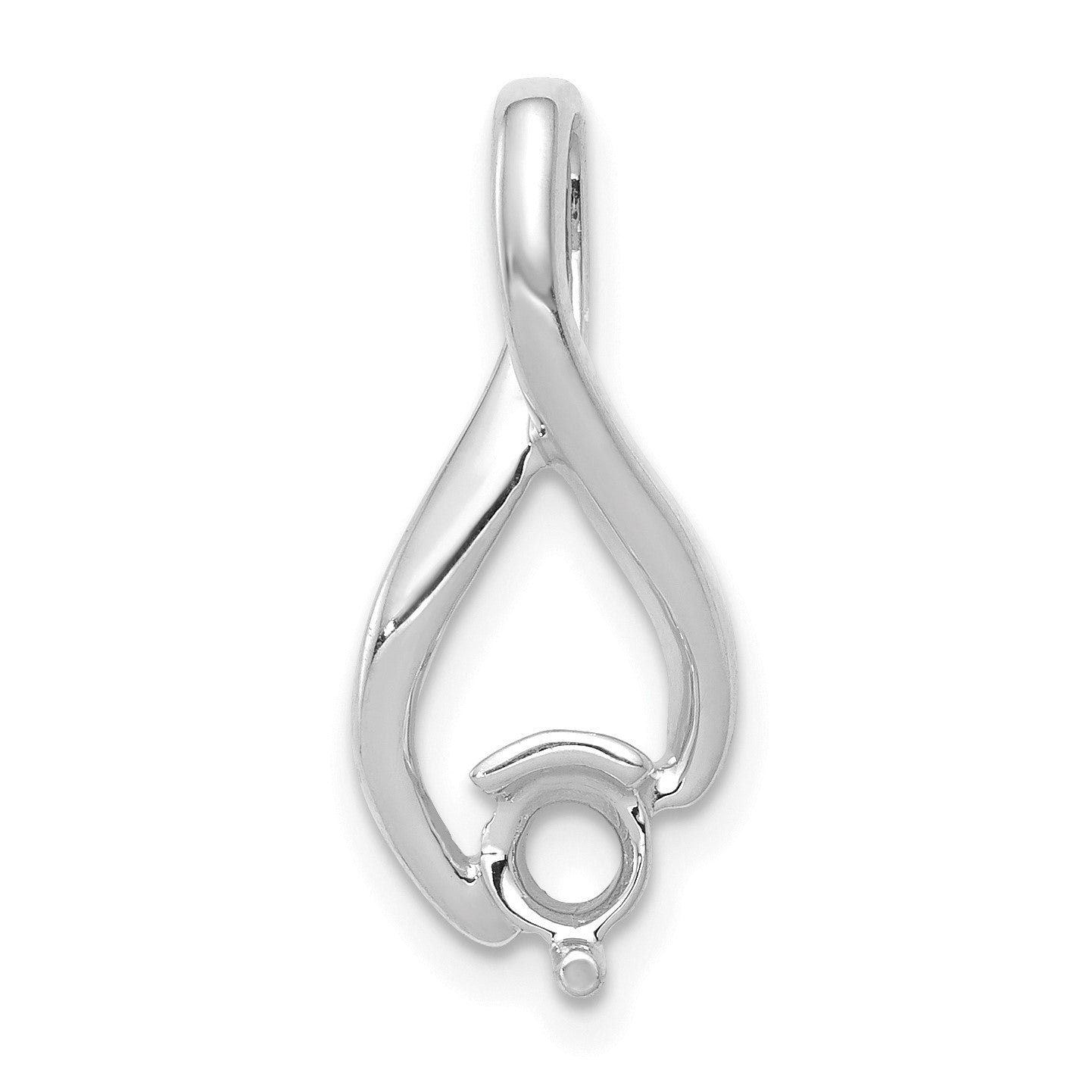 14k White Gold Holds 4mm Stone Fancy Slide Mounting Fits up to 2mm Regular/5mm Fancy or Reversible Omega