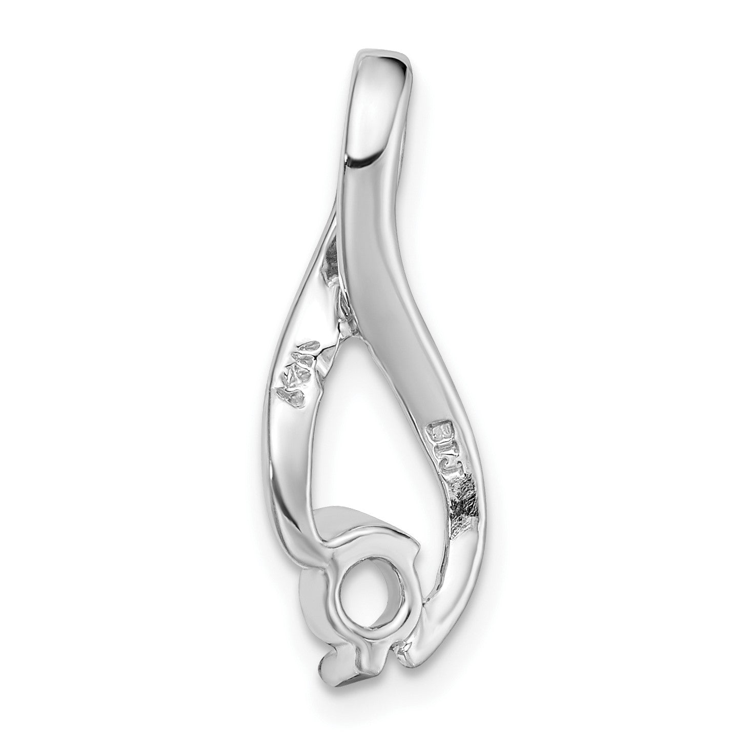 14k White Gold Holds 4.5mm Stone Fancy Slide Mounting Fits up to 2mm Regular/6mm Fancy or Reversible Omega