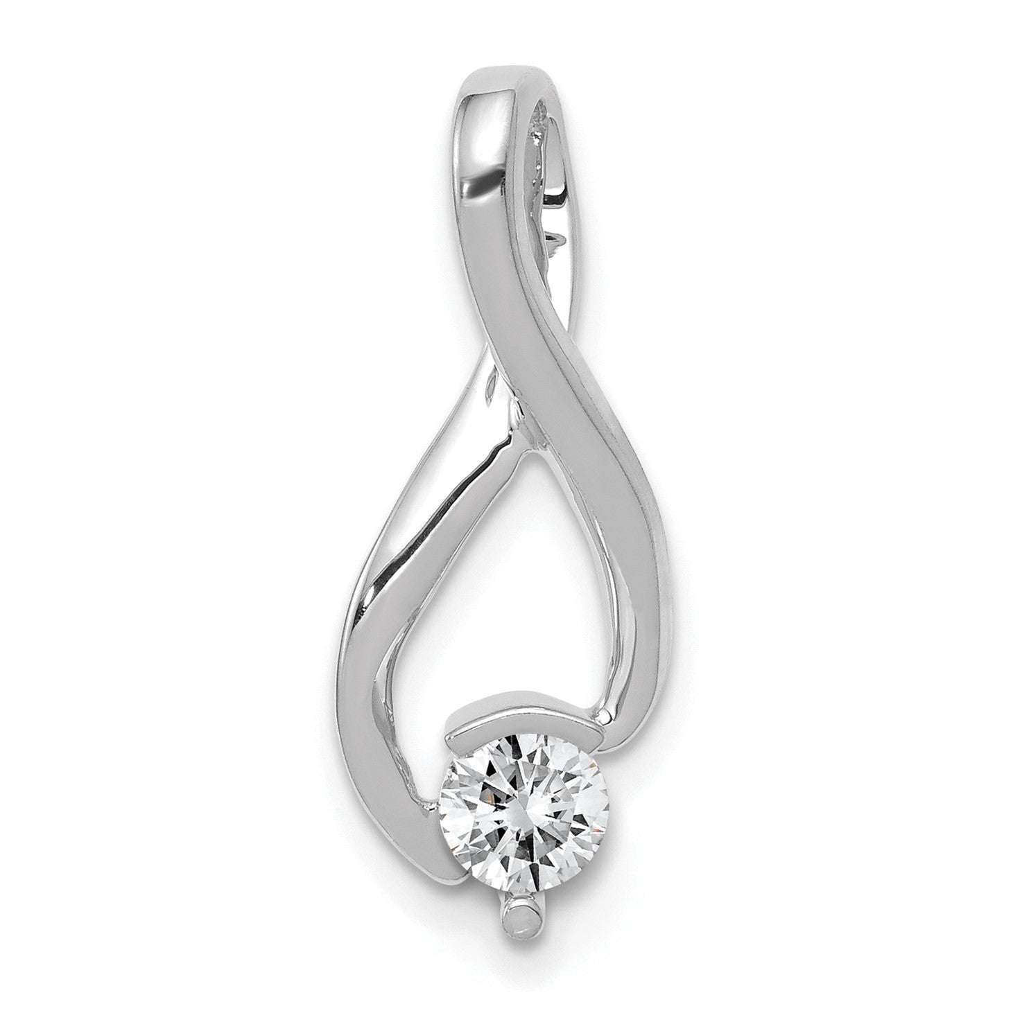 14k White Gold Holds 4.5mm Stone Fancy Slide Mounting Fits up to 2mm Regular/6mm Fancy or Reversible Omega