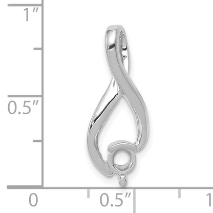 14k White Gold Holds 4.5mm Stone Fancy Slide Mounting Fits up to 2mm Regular/6mm Fancy or Reversible Omega