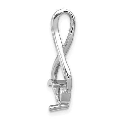 14k White Gold Holds 5mm Stone Fancy Slide Mounting Fits up to 2mm Regular/6mm Fancy or Reversible Omega