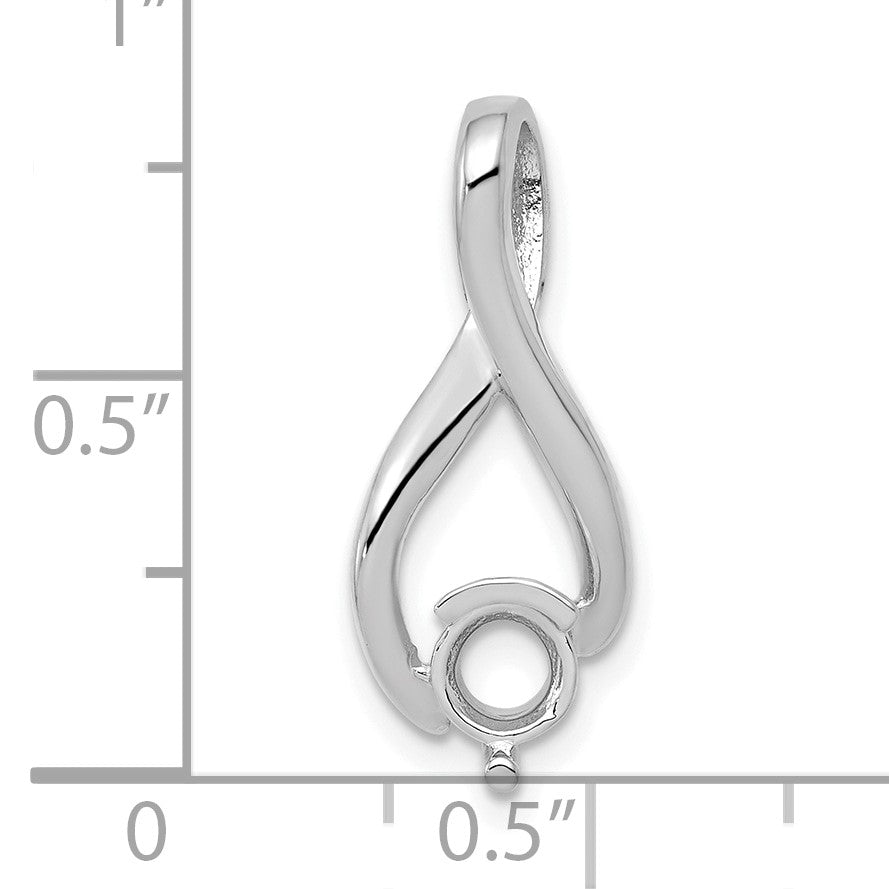 14k White Gold Holds 5mm Stone Fancy Slide Mounting Fits up to 2mm Regular/6mm Fancy or Reversible Omega