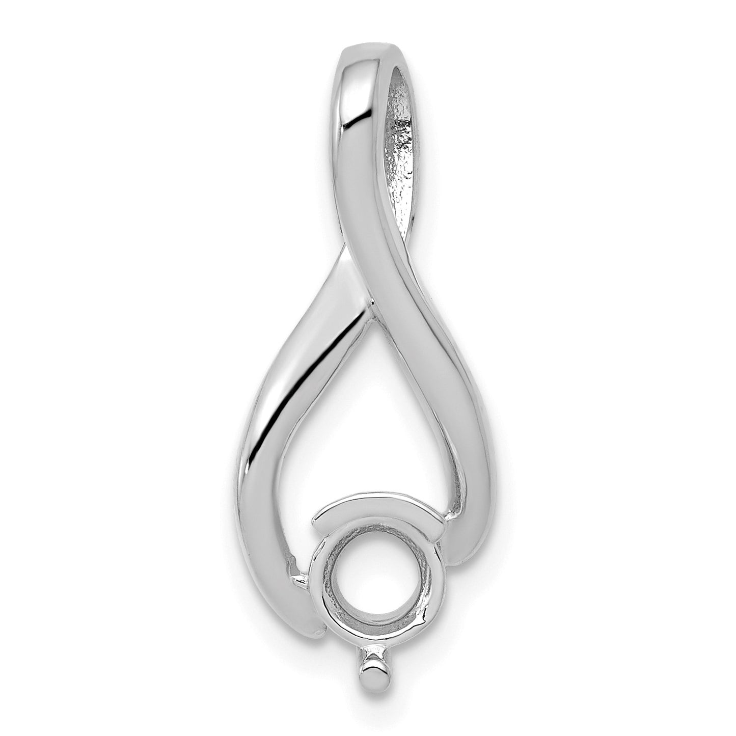 14k White Gold Holds 5mm Stone Fancy Slide Mounting Fits up to 2mm Regular/6mm Fancy or Reversible Omega