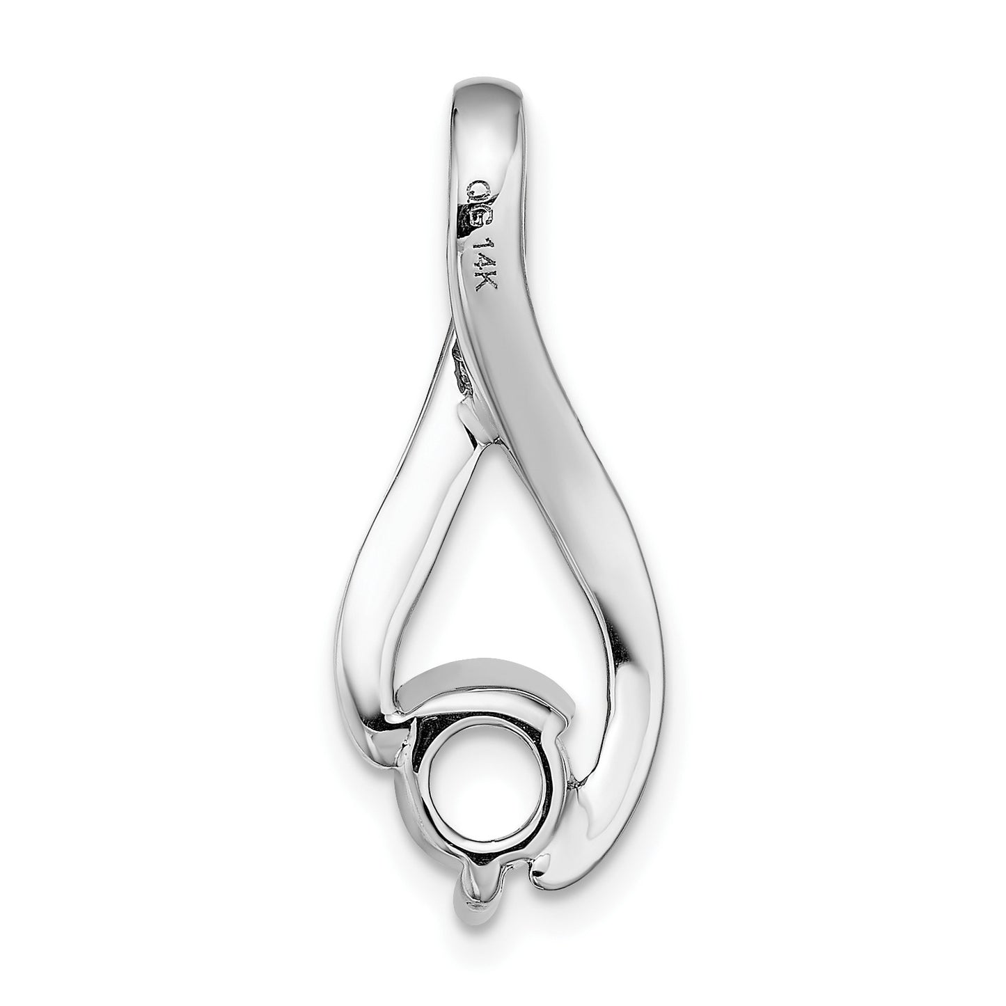 14k White Gold Holds 5.8mm Stone Fancy Slide Mounting Fits up to 2mm Regular/6mm Fancy or Reversible Omega