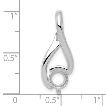 14k White Gold Holds 6.5mm Stone Fancy Slide Mounting Fits up to 3mm Regular/6mm Fancy or Reversible Omega