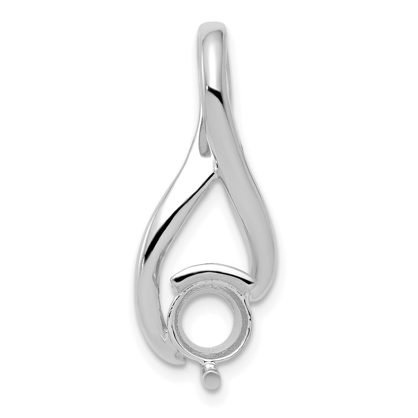14k White Gold Holds 6.5mm Stone Fancy Slide Mounting Fits up to 3mm Regular/6mm Fancy or Reversible Omega