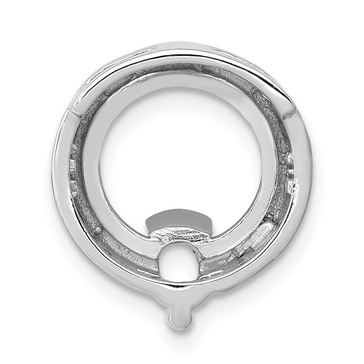 14k White Gold Holds 4mm Stone Circle Chain Slide Mounting