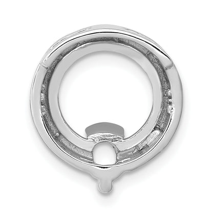 14k White Gold Holds 4mm Stone Circle Chain Slide Mounting