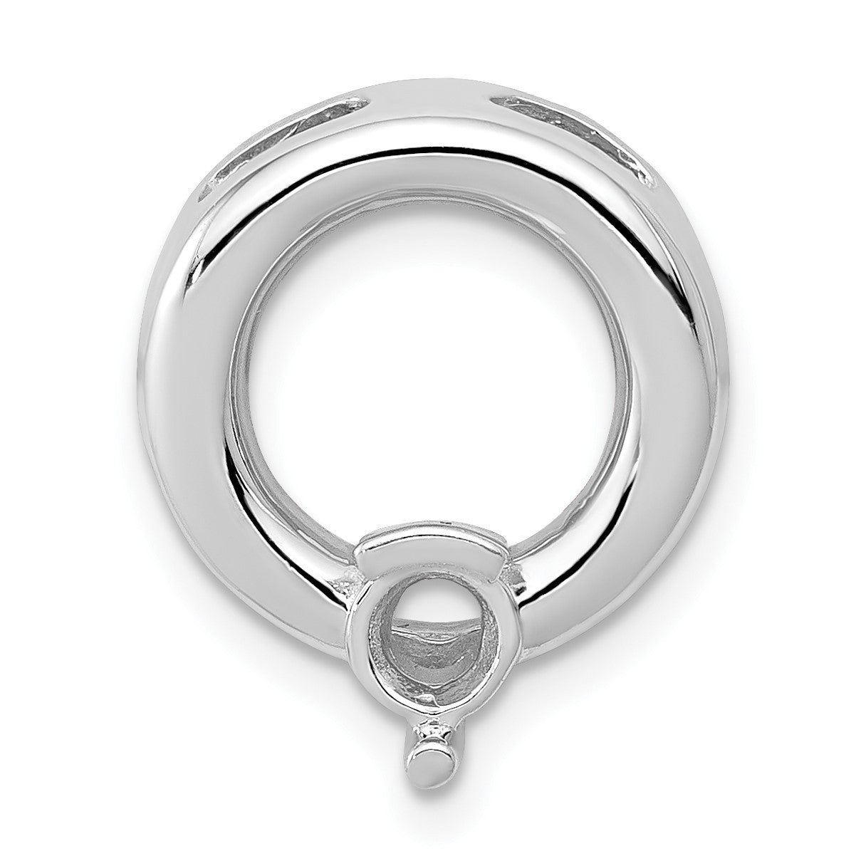 14k White Gold Holds 4mm Stone Circle Chain Slide Mounting