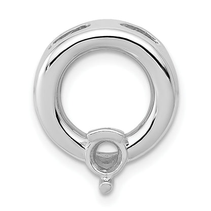 14k White Gold Holds 4mm Stone Circle Chain Slide Mounting