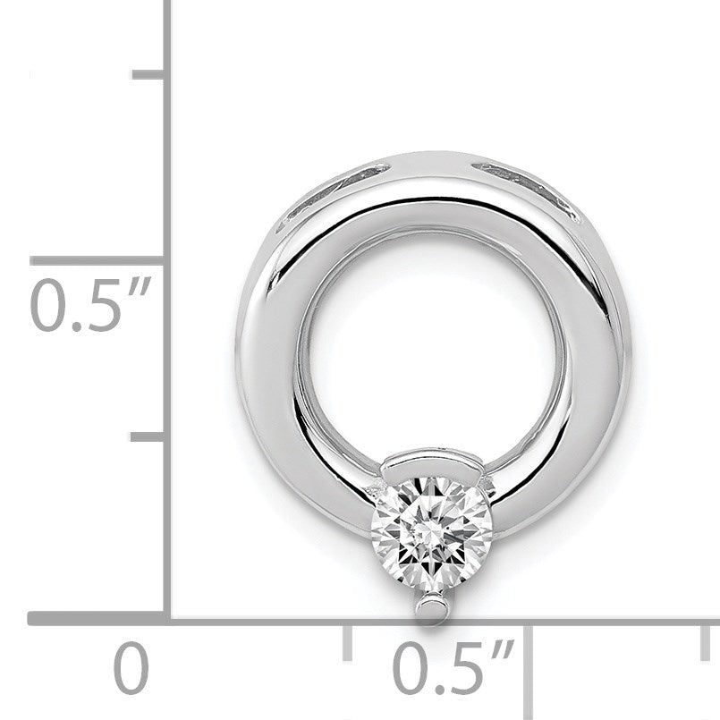 14k White Gold Holds 4mm Stone Circle Chain Slide Mounting