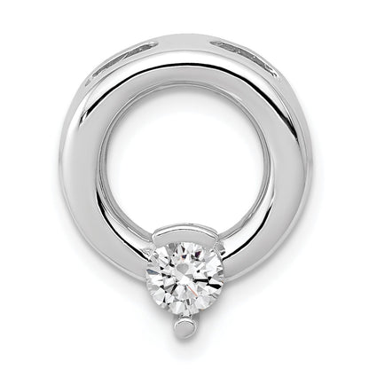14k White Gold Holds 4mm Stone Circle Chain Slide Mounting