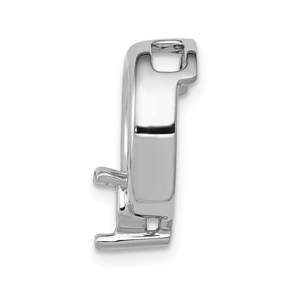 14k White Gold Holds 4.4mm Stone Circle Chain Slide Mounting