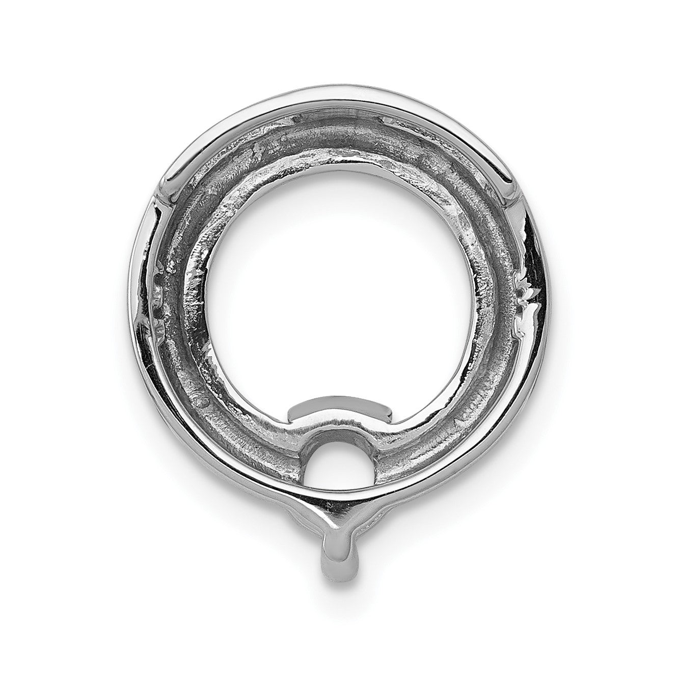 14k White Gold Holds 4.4mm Stone Circle Chain Slide Mounting