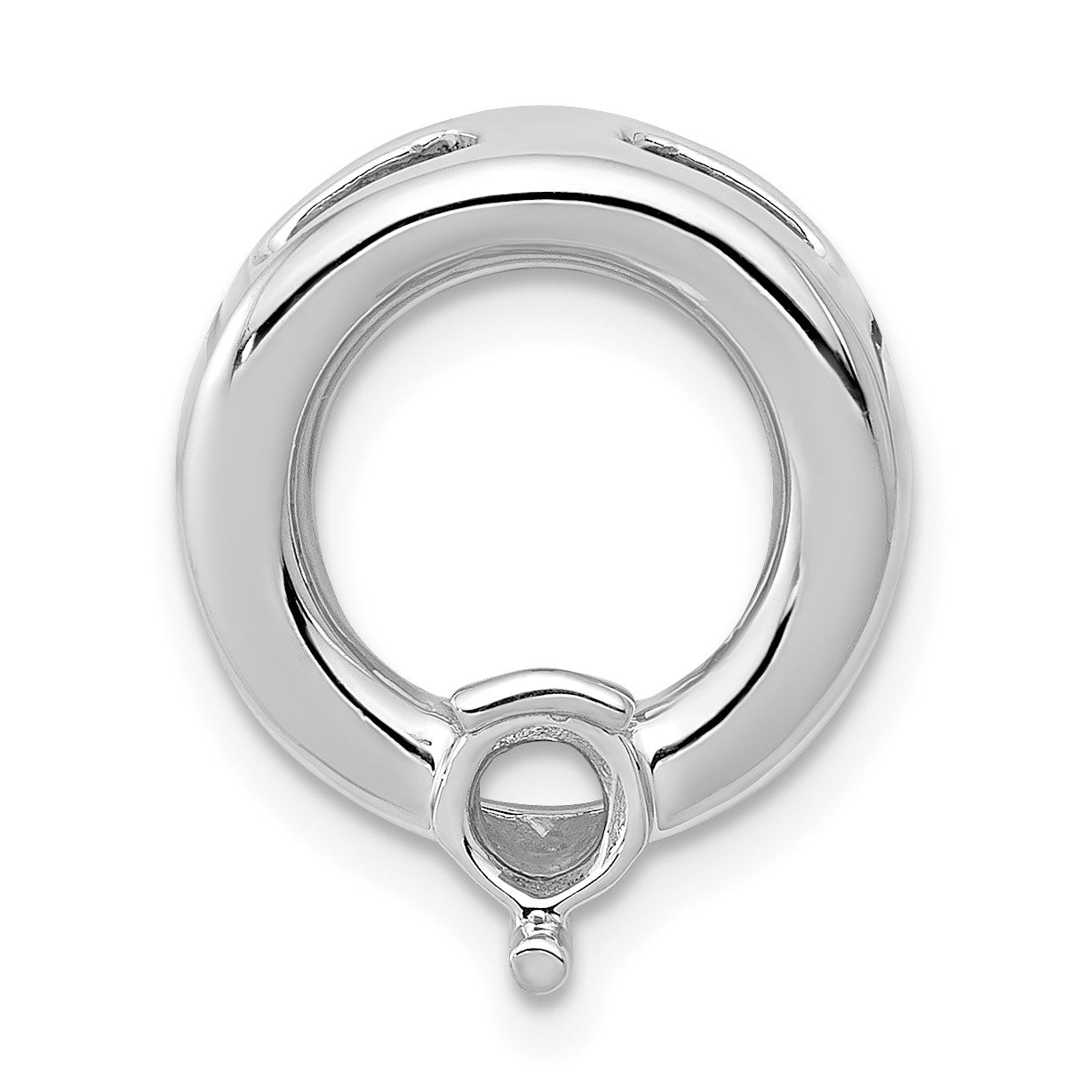 14k White Gold Holds 4.4mm Stone Circle Chain Slide Mounting