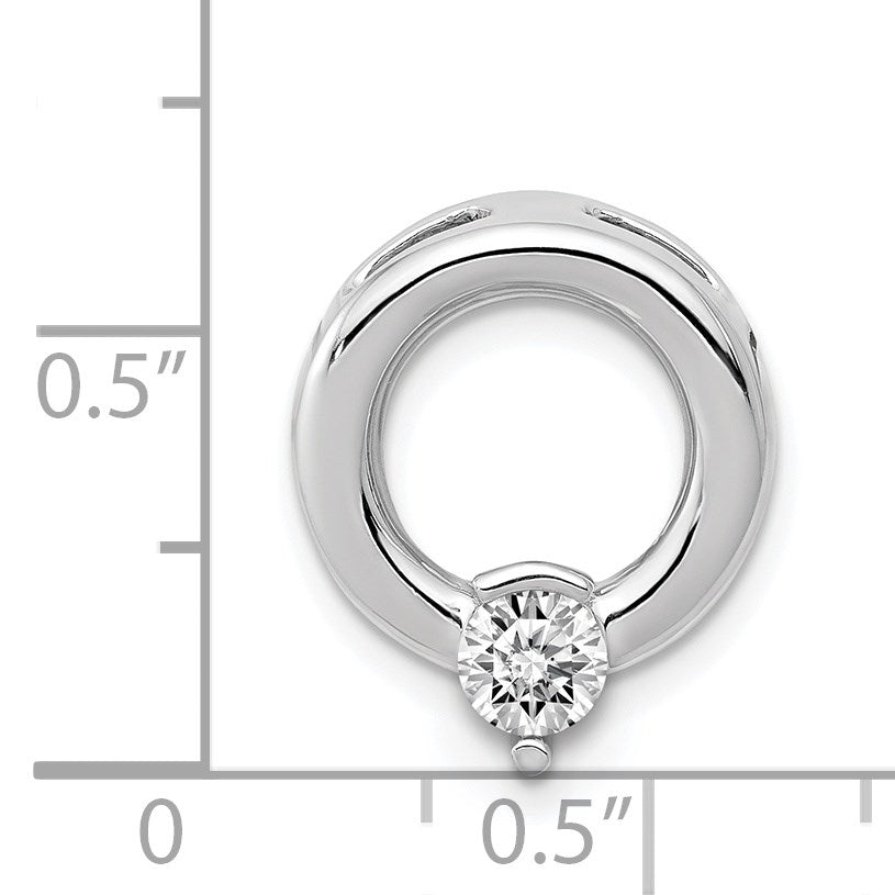 14k White Gold Holds 4.4mm Stone Circle Chain Slide Mounting