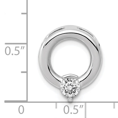 14k White Gold Holds 4.4mm Stone Circle Chain Slide Mounting