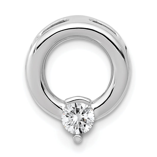 14k White Gold Holds 4.4mm Stone Circle Chain Slide Mounting
