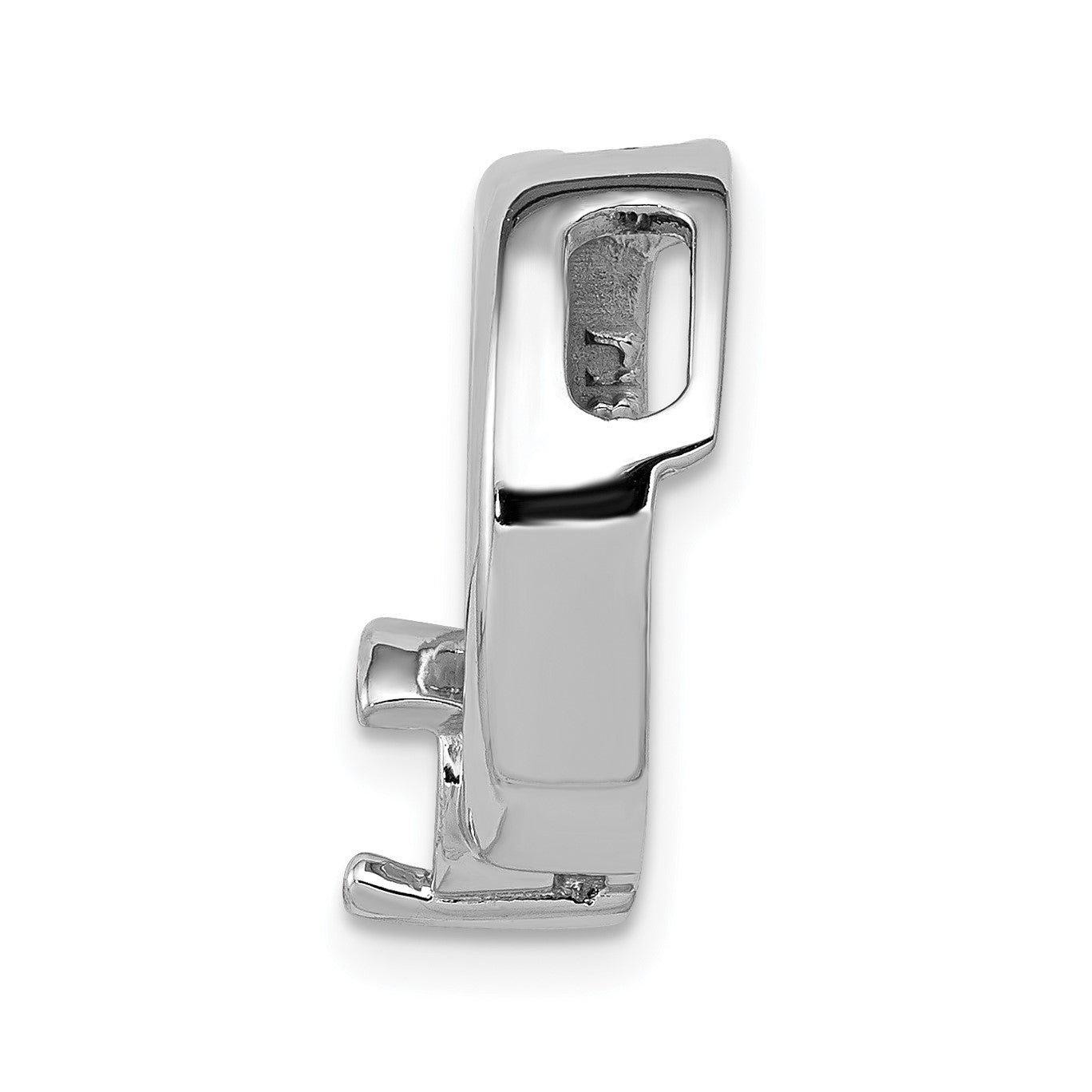 14k White Gold Holds 5mm Stone Circle Chain Slide Mounting