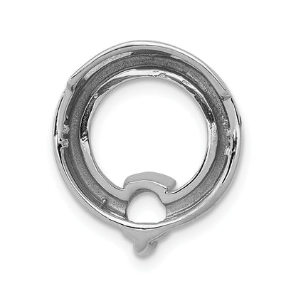 14k White Gold Holds 5mm Stone Circle Chain Slide Mounting