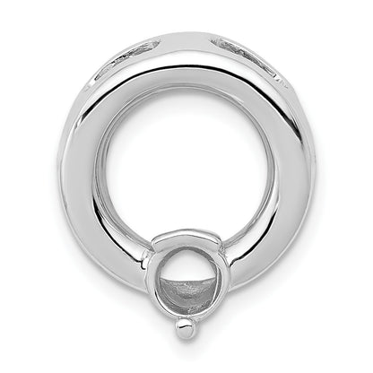 14k White Gold Holds 5mm Stone Circle Chain Slide Mounting