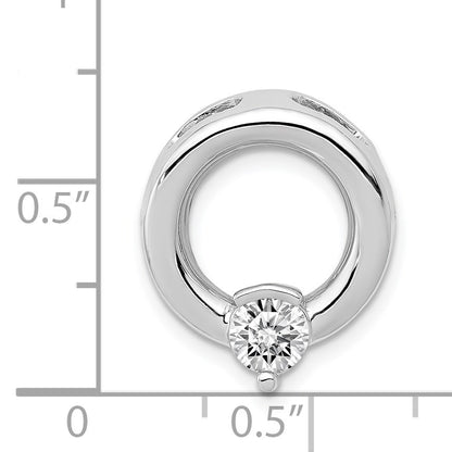 14k White Gold Holds 5mm Stone Circle Chain Slide Mounting