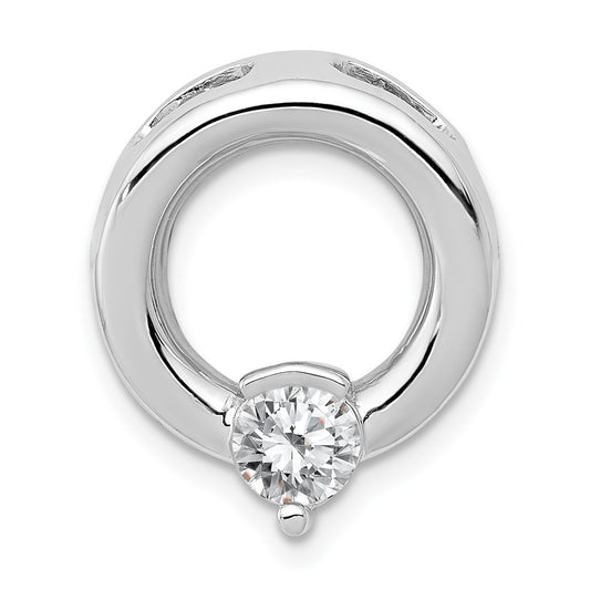 14k White Gold Holds 5mm Stone Circle Chain Slide Mounting