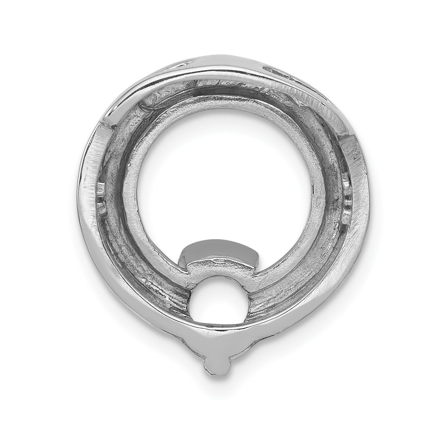 14k White Gold Holds 6.5mm Stone Circle Chain Slide Mounting