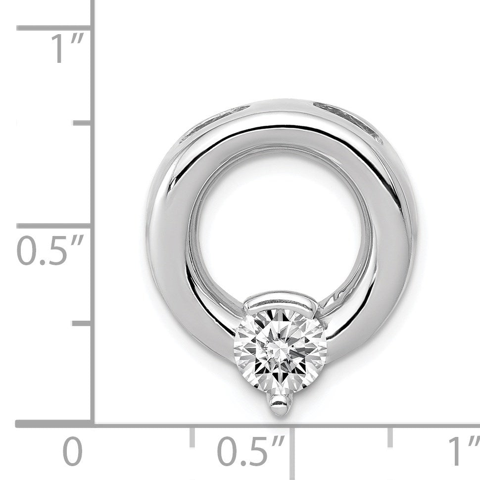 14k White Gold Holds 6.5mm Stone Circle Chain Slide Mounting