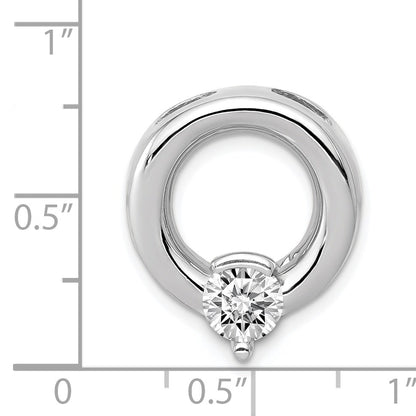 14k White Gold Holds 6.5mm Stone Circle Chain Slide Mounting