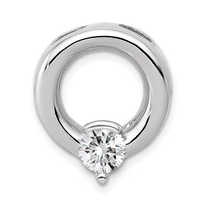 14k White Gold Holds 6.5mm Stone Circle Chain Slide Mounting