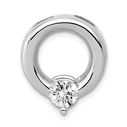 14k White Gold Holds 6.5mm Stone Circle Chain Slide Mounting