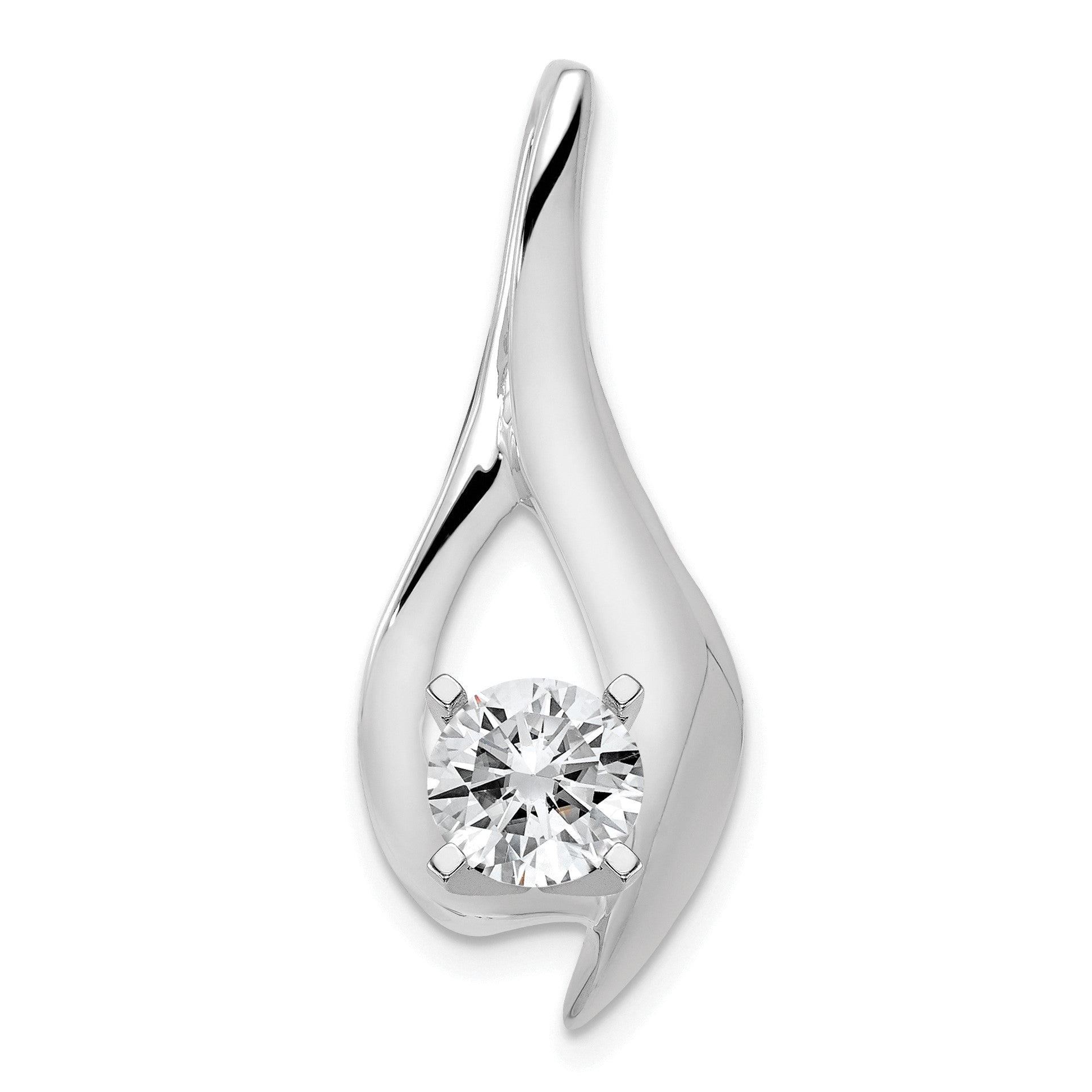 14k White Gold Fancy Peg-Set Diamond Slide Mounting Fits up to 4mm Regular/6mm Fancy or Reversible Omega