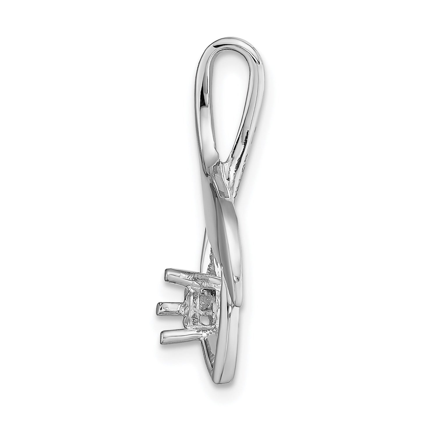 14k White Gold Holds 4mm Stone Fancy Slide Mounting Fits up to 2mm Regular/6mm Fancy or Reversible Omega