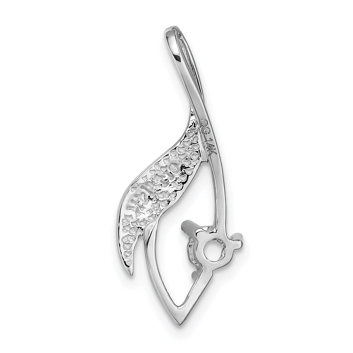14k White Gold Holds 4mm Stone Fancy Slide Mounting Fits up to 2mm Regular/6mm Fancy or Reversible Omega