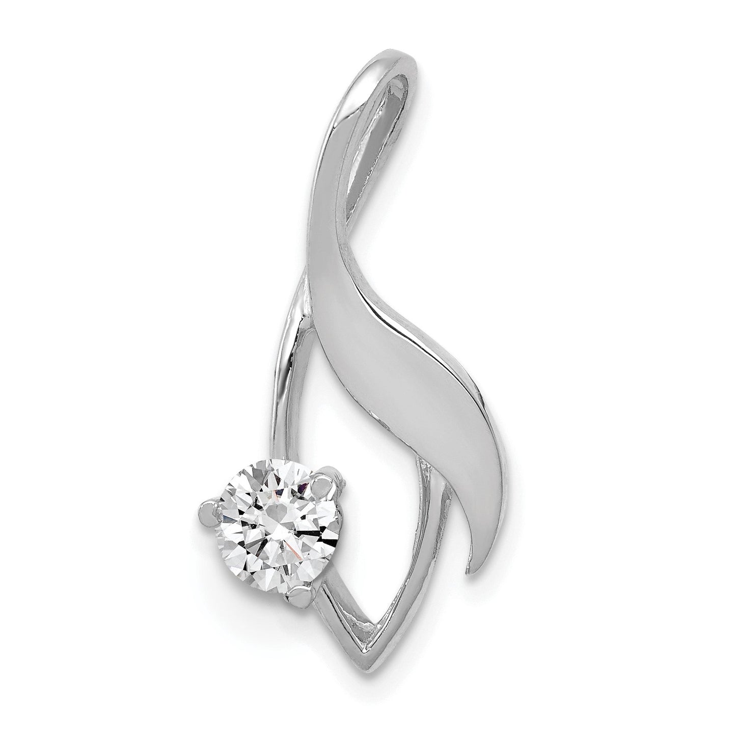 14k White Gold Holds 4mm Stone Fancy Slide Mounting Fits up to 2mm Regular/6mm Fancy or Reversible Omega
