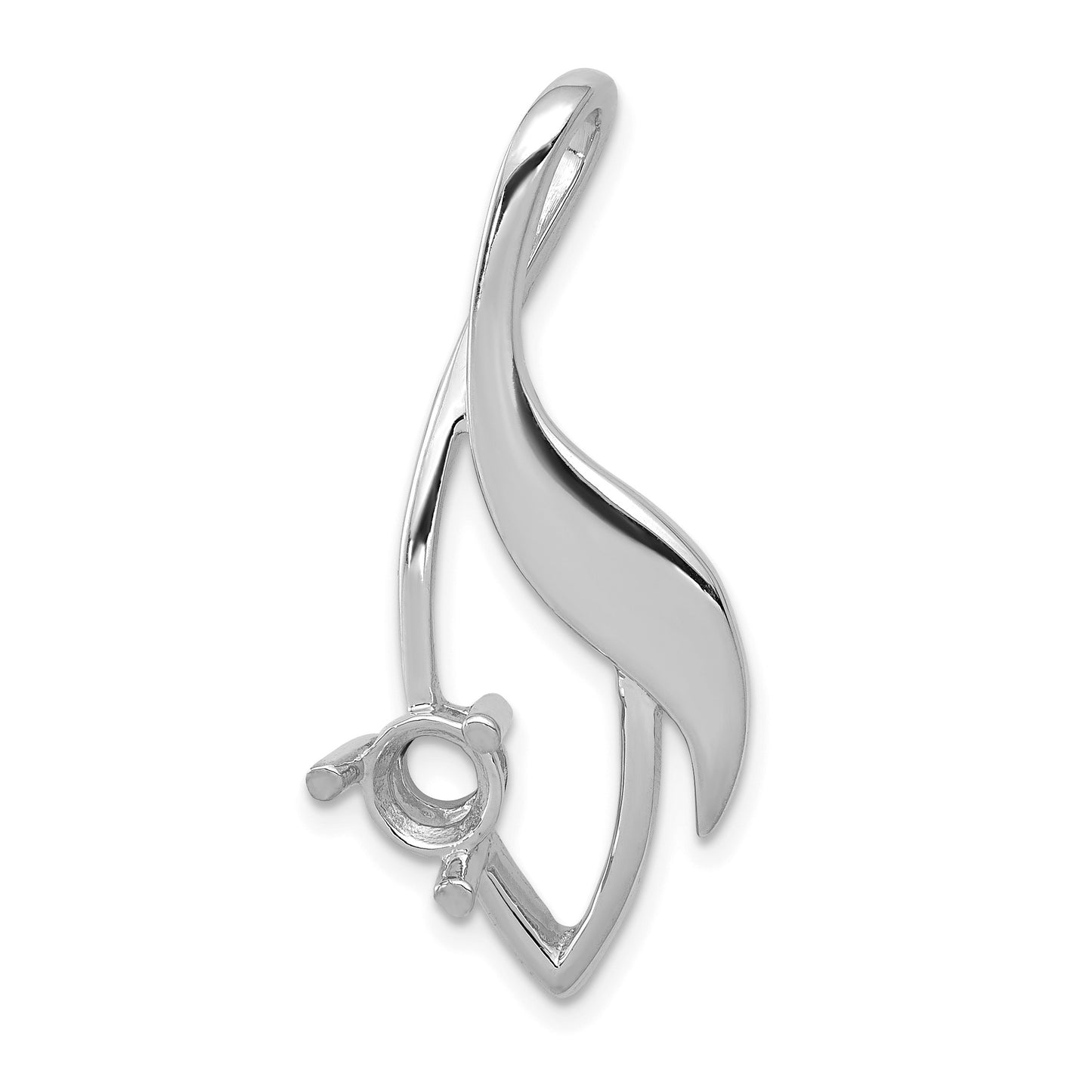 14k White Gold Holds 5mm Stone Fancy Slide Mounting Fits up to 2mm Regular/3mm Fancy or Reversible Omega