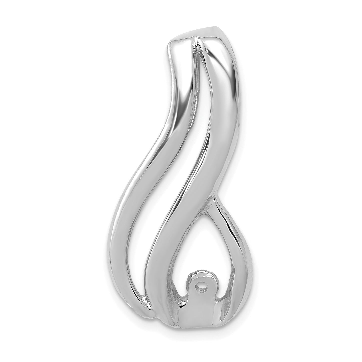 14k White Gold Peg-Set Diamond Fancy Slide Mounting Fits up to 6mm Regular/8mm Fancy or Reversible Omega