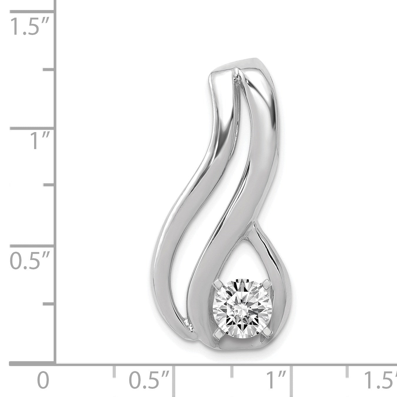 14k White Gold Peg-Set Diamond Fancy Slide Mounting Fits up to 6mm Regular/8mm Fancy or Reversible Omega
